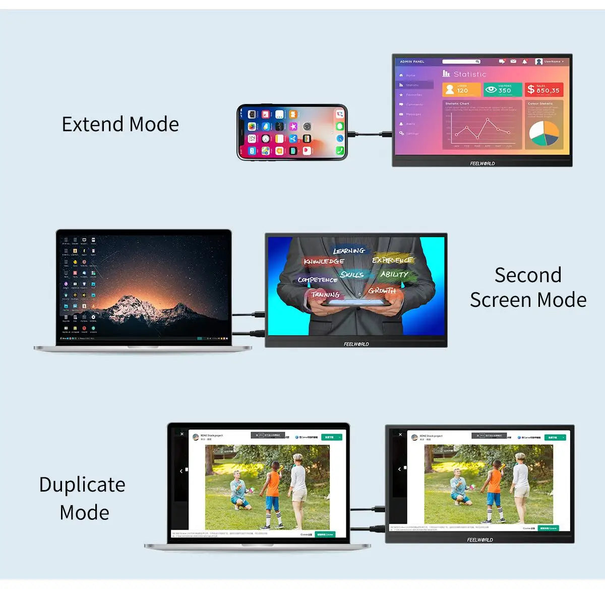 FEELWORLD DH156 15.6inch Monitor FHD 1080P Portable External Monitor f