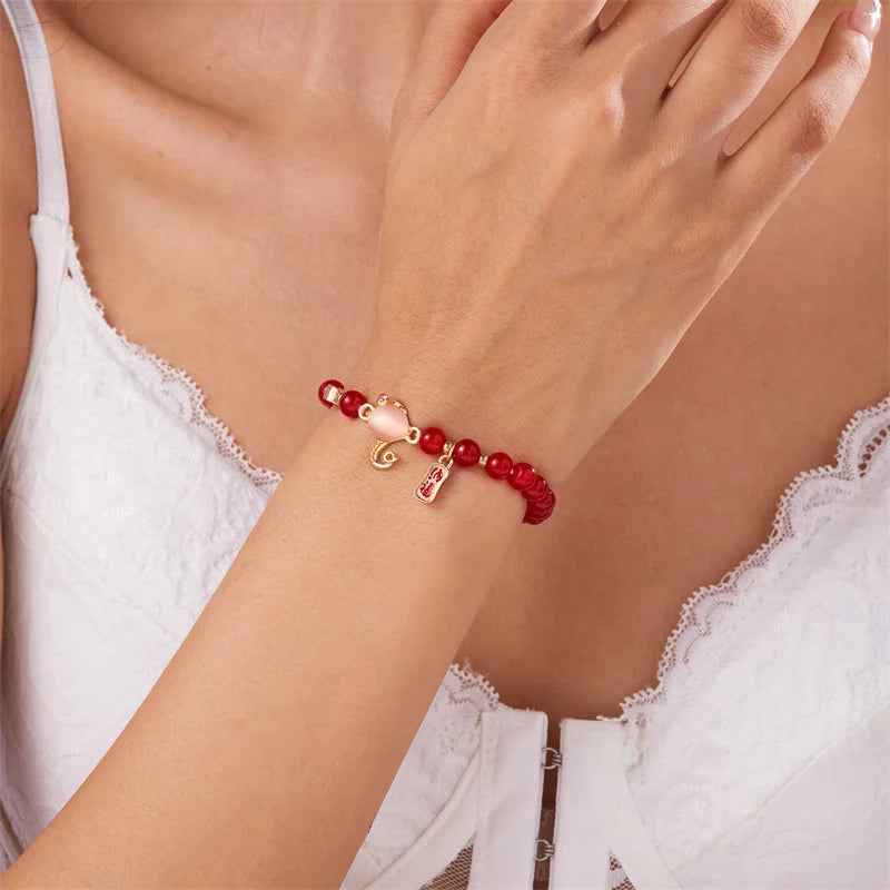 Snake Year Luck Bracelet Women Blessing Amulet in USA