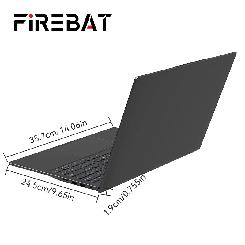 Firebat A16 Laptop 16 Inch CPU Intel N5095 16GB RAM SSD 512GB 1TB BT4.