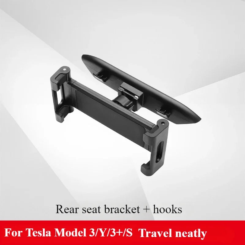 Car Back Seat Headrest Mount Holder For Tesla Model 3/Y/S/3+ 360 Rotat