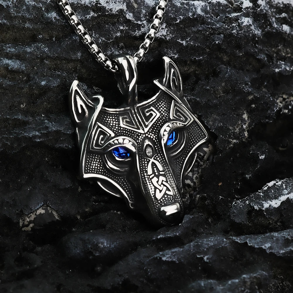 Celtic Wolf Head Accessories Viking Amulet Titanium Steel Pendant Nordic in USA