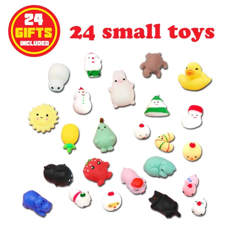 24 Days/set Squeeze Toys Christmas Countdown Advent Calendar Toy for K