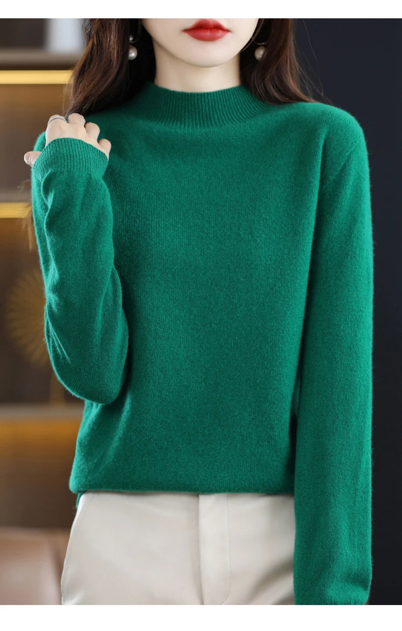 Pure Wool Half-neck Pullover In Autumn And Winter New Cashmere in USA