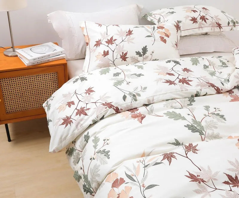 Duvet Cover, Thread Count Cotton Printed Luxury Floral Comforter