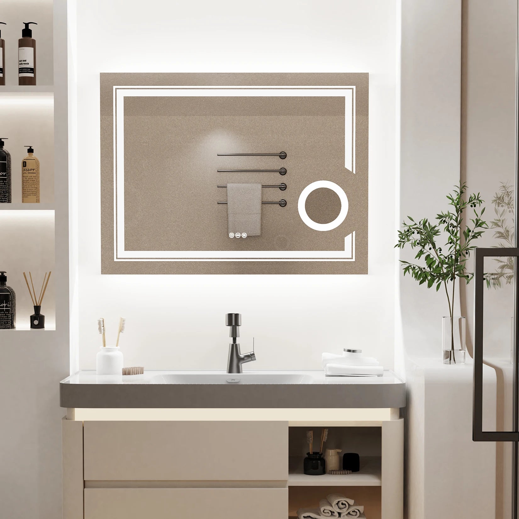 Large Backlit LED Illuminated Bathroom Mirror Touch