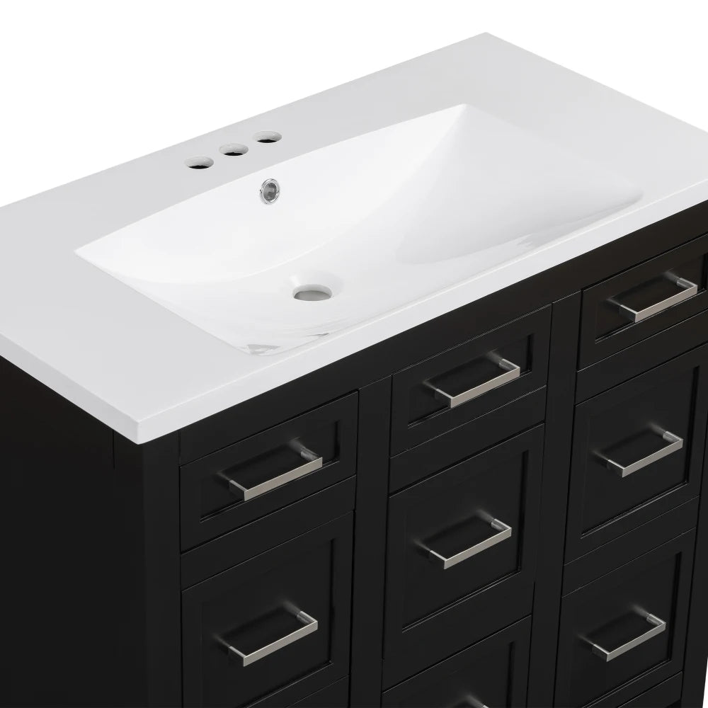 Bathroom Vanity Cabinet with Resin Integrated Sink in USA.