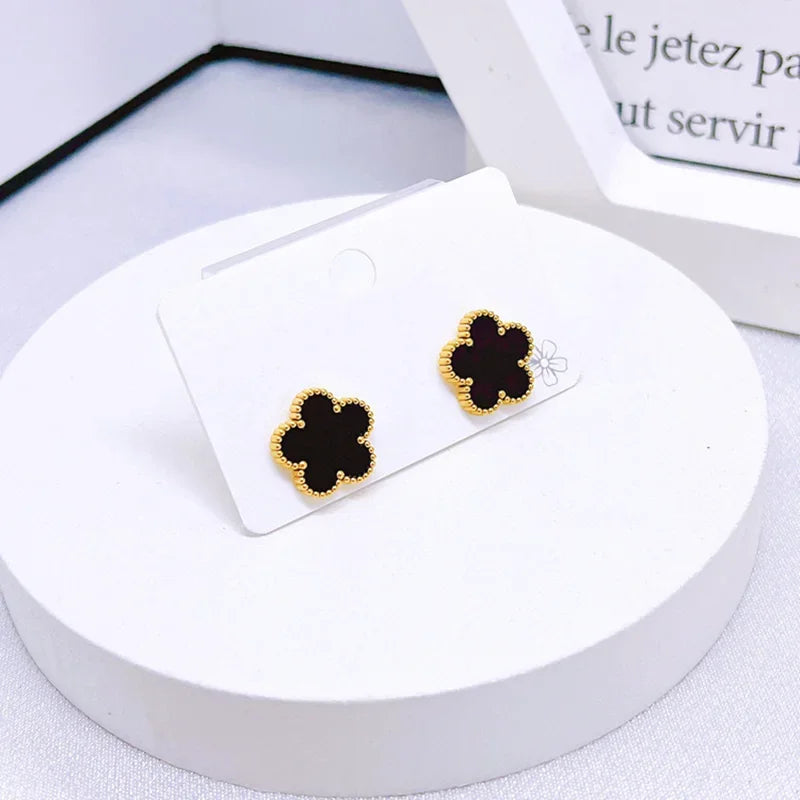 Flower Clover Earrings Necklace Ring Bracelet Four-piece Woman in USA