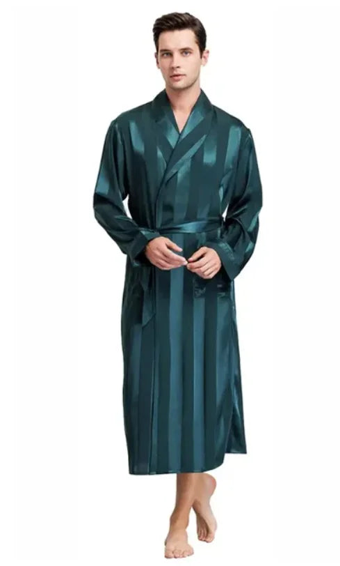 Bathrobe Silk Long Dressing Gown Plus Size Sleepwear in USA