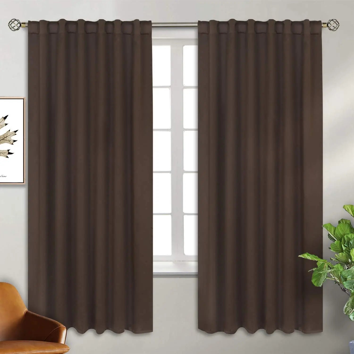 Navy Blue Elegant Blackout Curtains Rod Pocket in USA