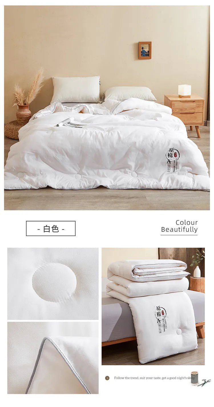 Quilted White Comforters Queen Size, All Season Down