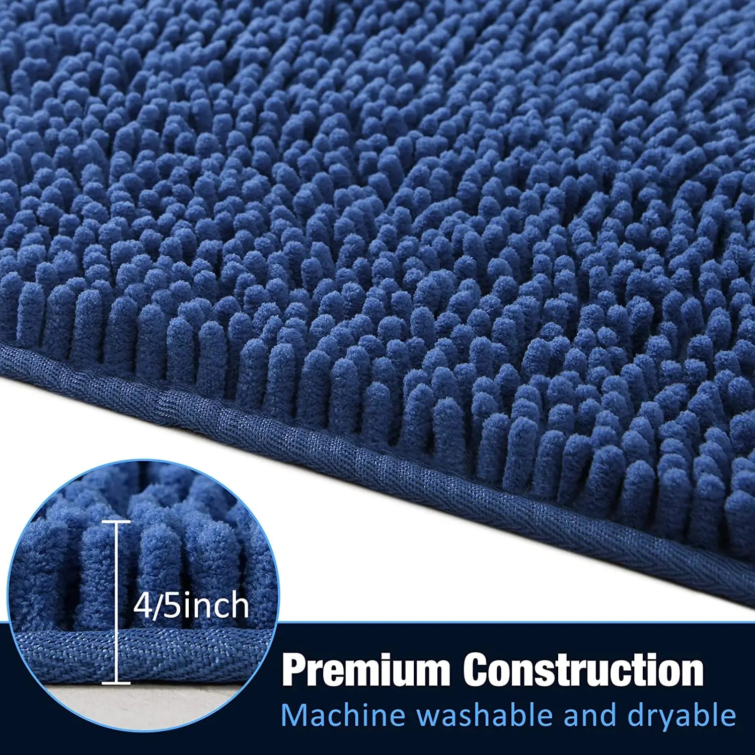 Non-slip super absorbent Bath mat Soft pile Foot mat Bathroom