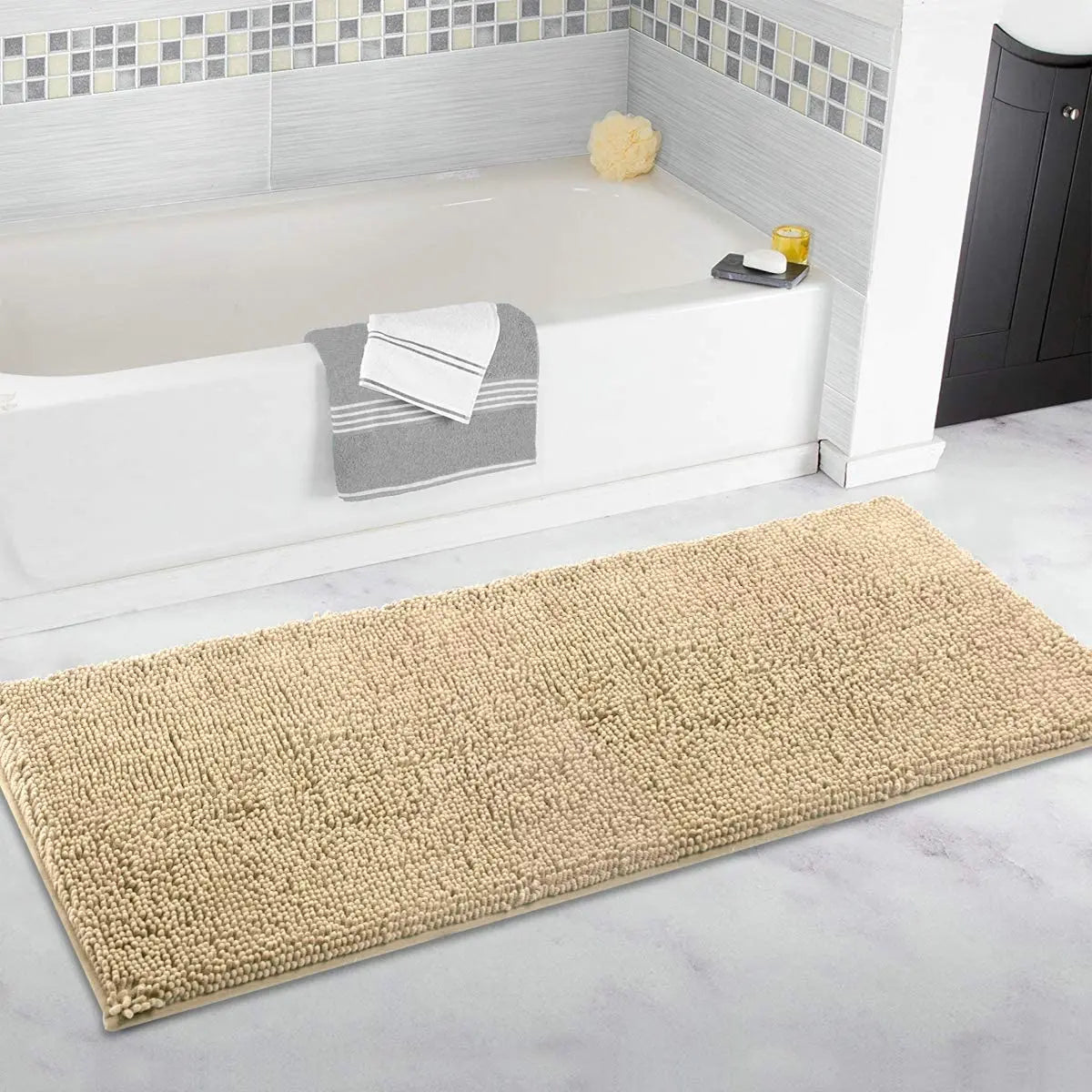 Non-slip super absorbent Bath mat Soft pile Foot mat Bathroom