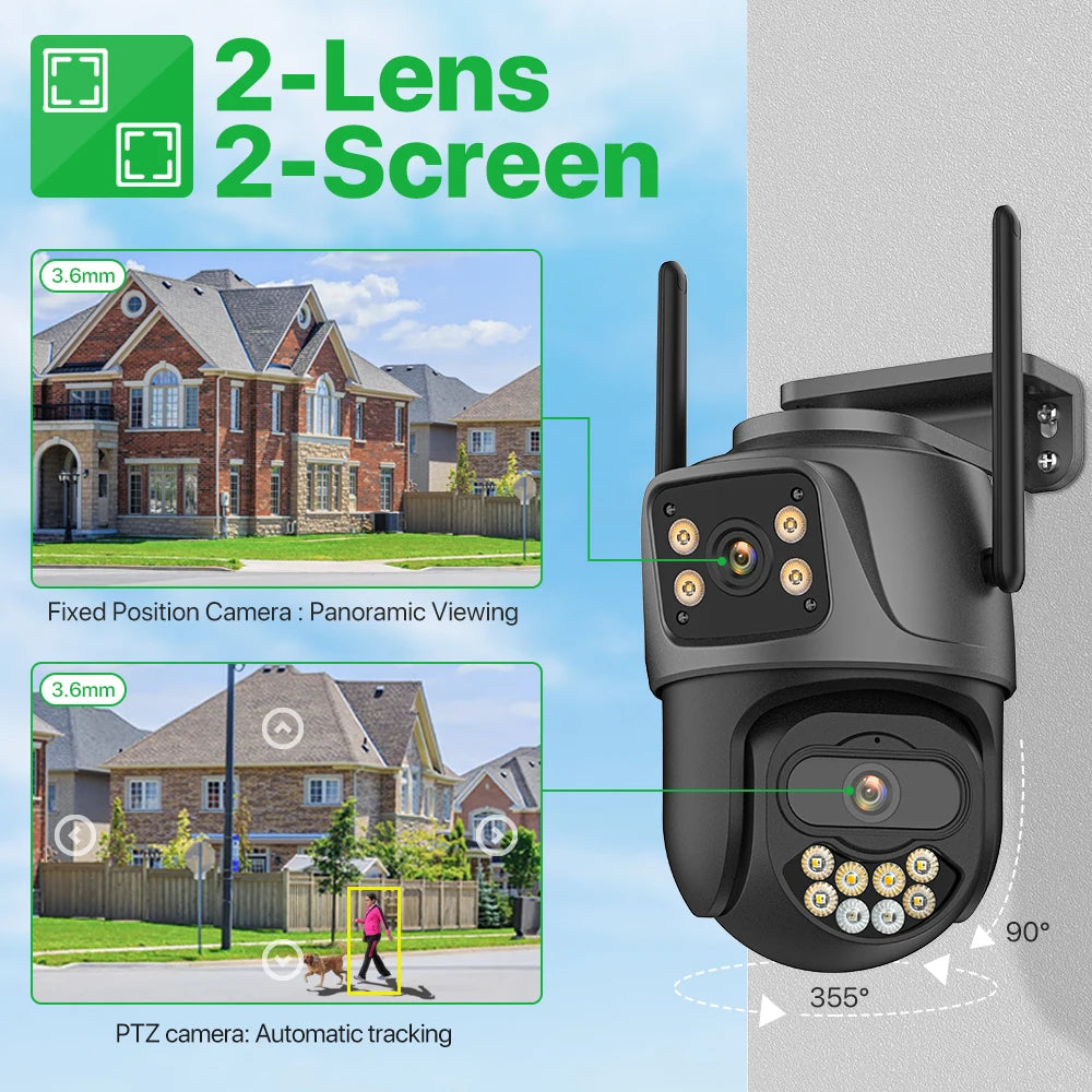 Three Screen IP Camera WiFi External Dual Lens IN USA.