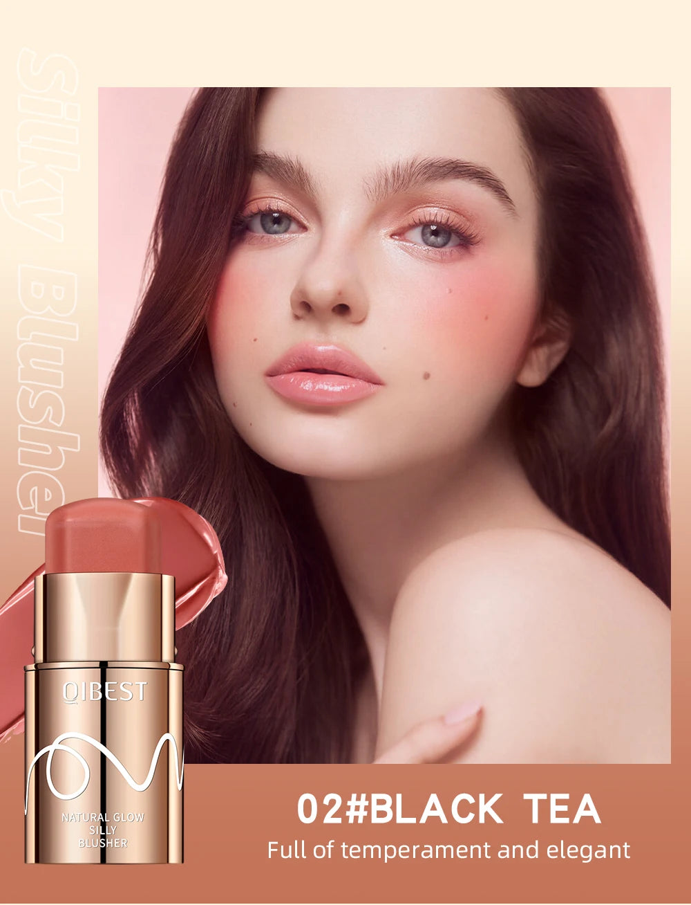 QIBEST Lipstick Blush Stick Eyes Cheek Lip Tint Buildable in USA