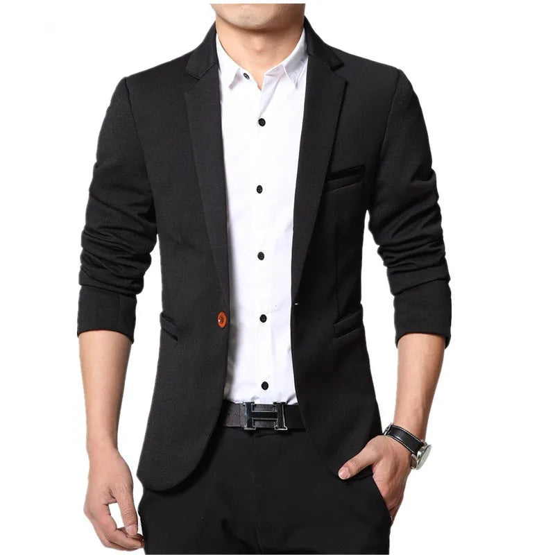 Men Slim Fashion Blazer Suit Jacket Black Blue Red Plus size in USA