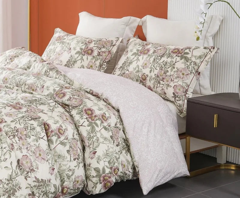 Duvet Cover, Thread Count Cotton Printed Luxury Floral Comforter