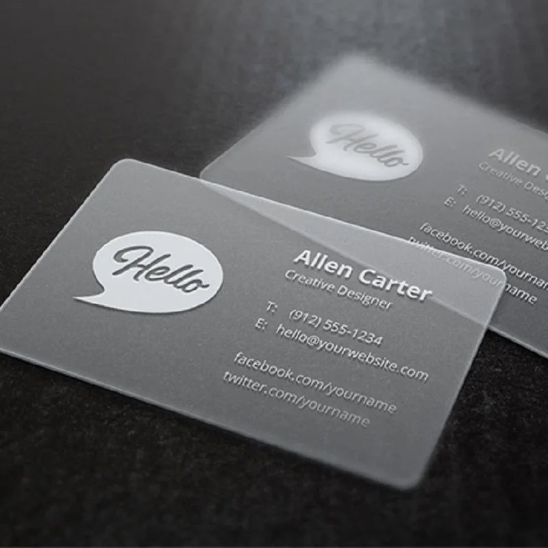 Custom Business Cards Clear Visit Card Waterproof in USA