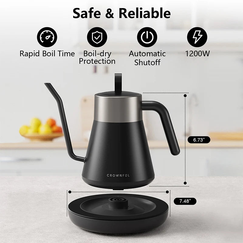 CROWNFUL Gooseneck Electric Kettle Smart Variable IN USA.