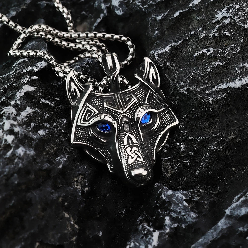 Celtic Wolf Head Accessories Viking Amulet Titanium Steel Pendant Nordic in USA