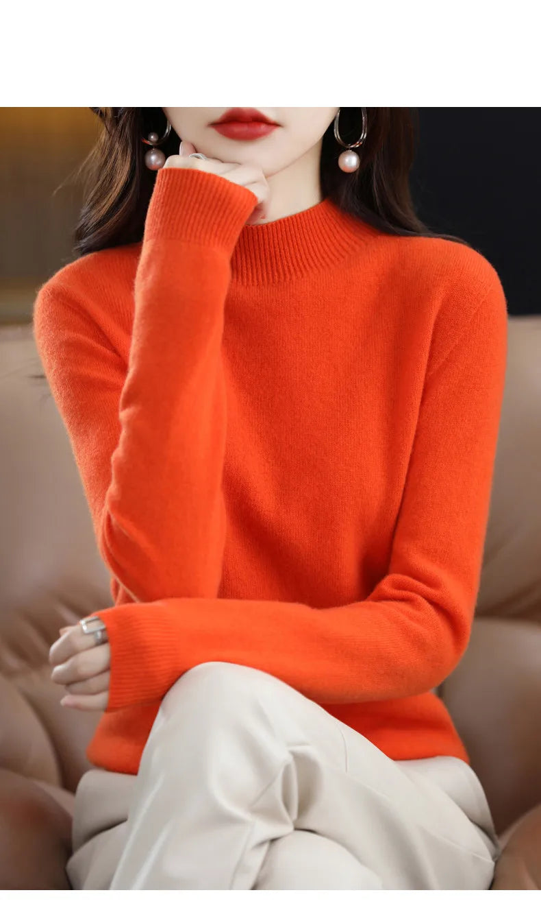 Pure Wool Half-neck Pullover In Autumn And Winter New Cashmere in USA