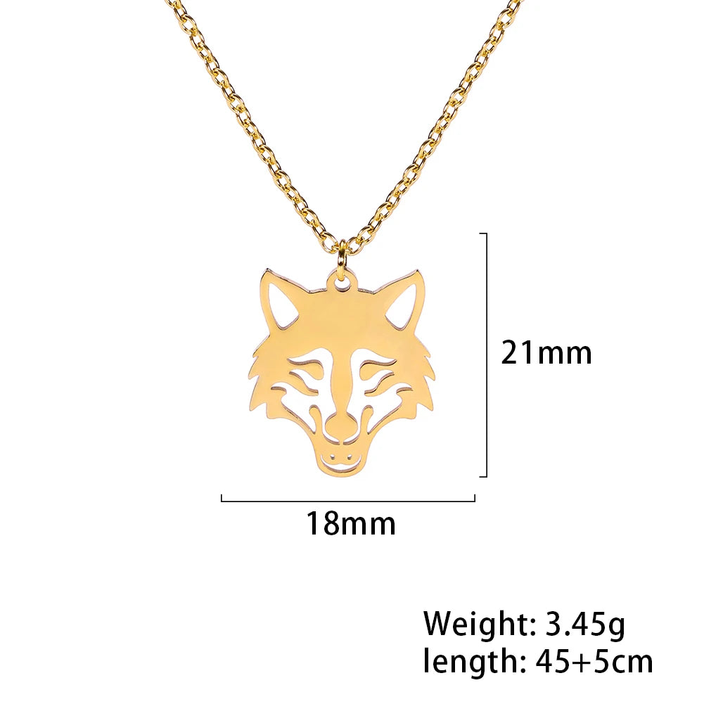 Unift Black Color Wolf Pendant Necklace Men Boy Stainless in USA