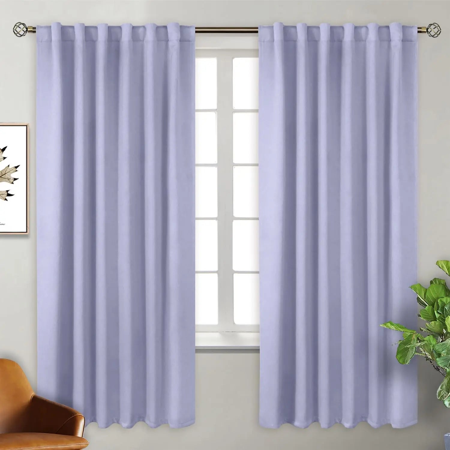 Navy Blue Elegant Blackout Curtains Rod Pocket in USA