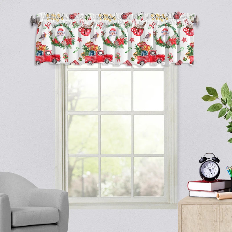 Christmas Window Curtain Christmas Valance Decoration Bedroom in USA