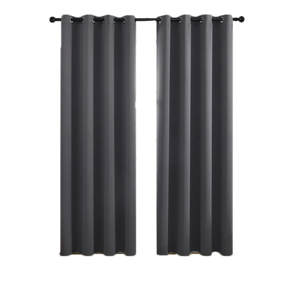 Thickened Blackout Curtains A Pair Push Pull Rings in USA