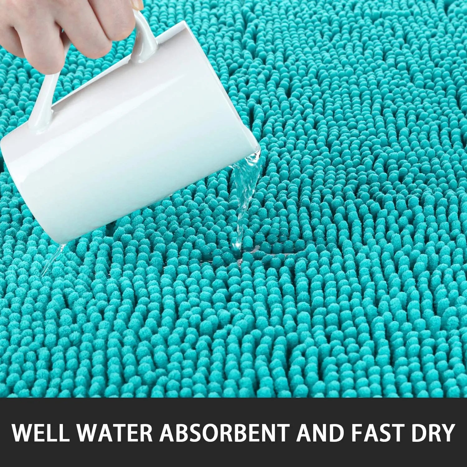 Non-slip super absorbent Bath mat Soft pile Foot mat Bathroom