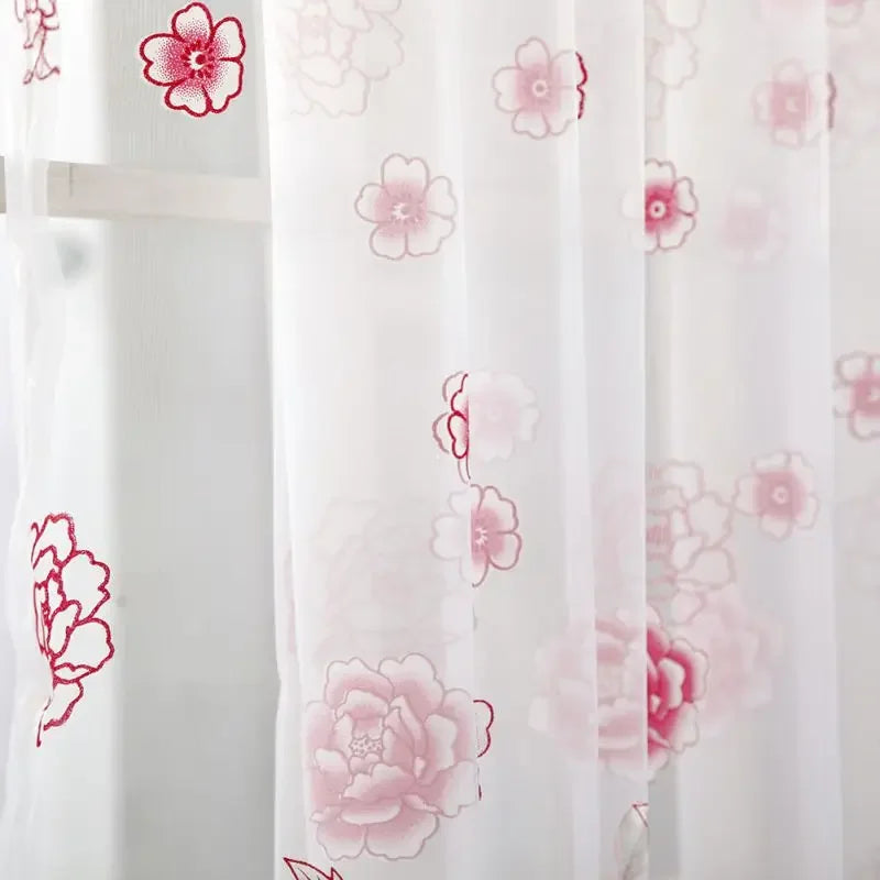 Peony Tulle Curtains Kitchen Door Window Living Room in USA