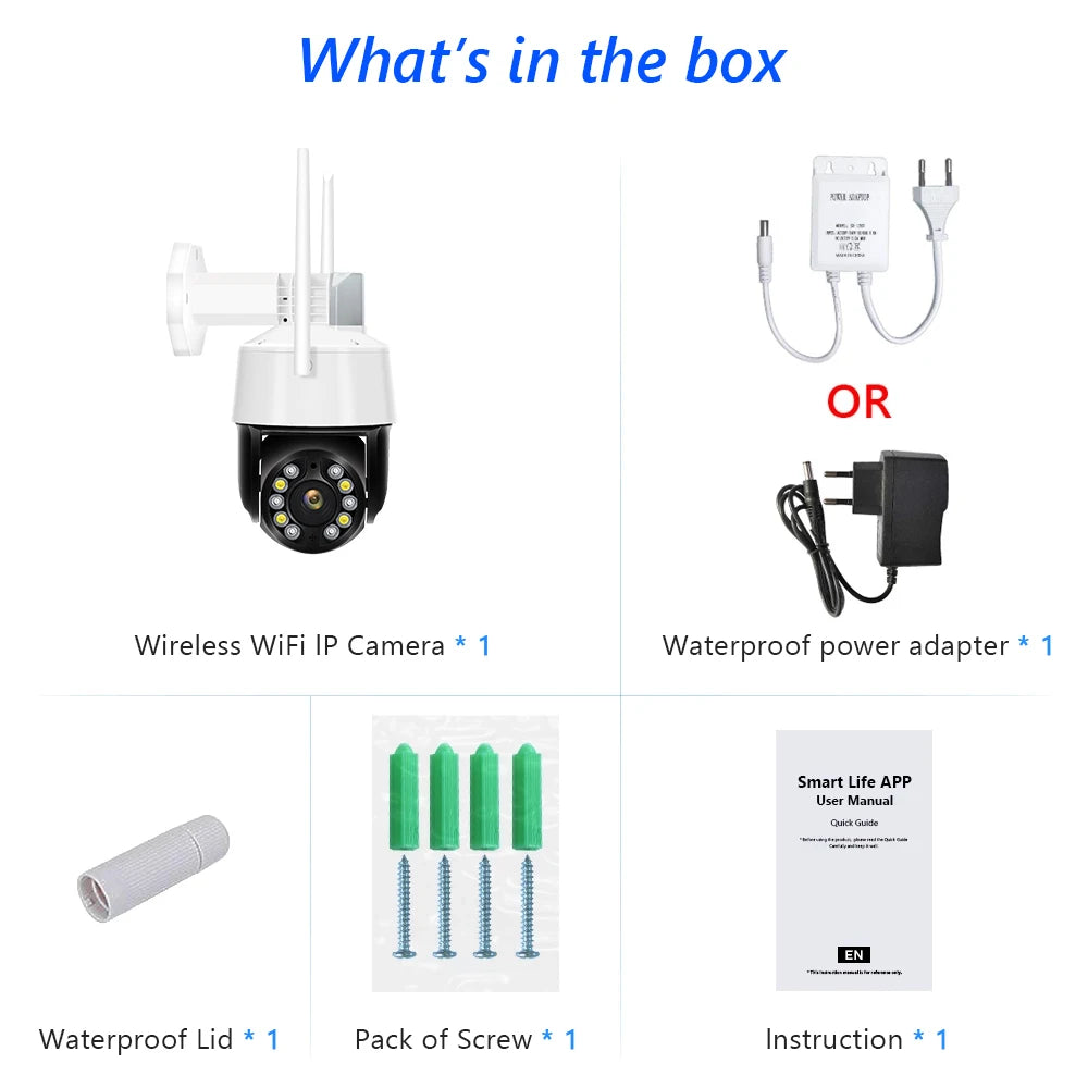 MOVOLS Zoom Wireless PTZ TUYA Wifi Two Way Audio IP Camera IN USA.