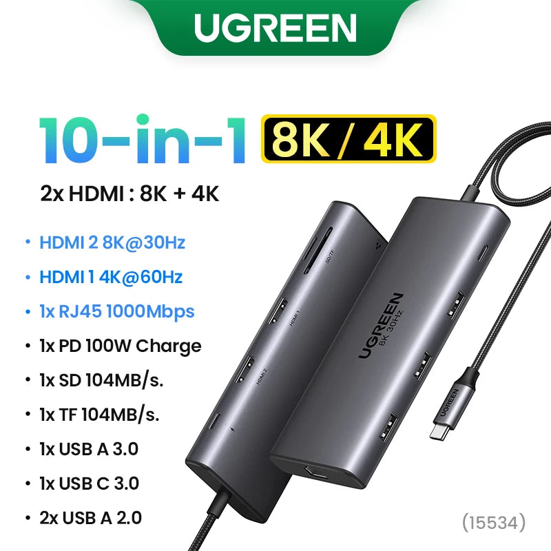 UGREEN USB HUB Type HDMI Ethernet MacBook iPad IN USA.