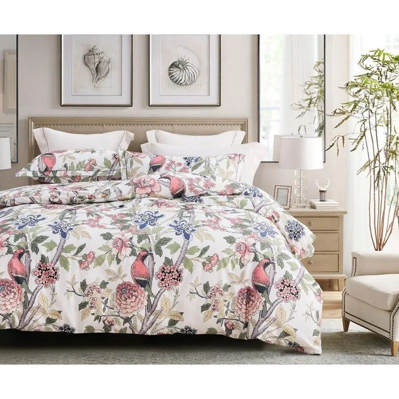 Duvet Cover, Thread Count Cotton Printed Luxury Floral Comforter