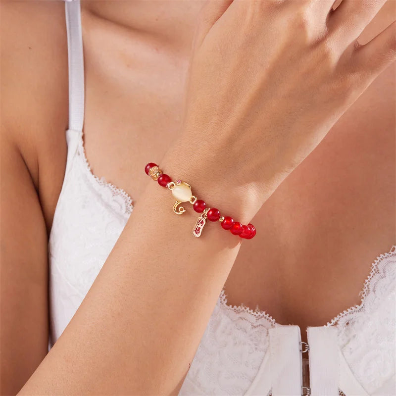 Snake Year Luck Bracelet Women Blessing Amulet in USA