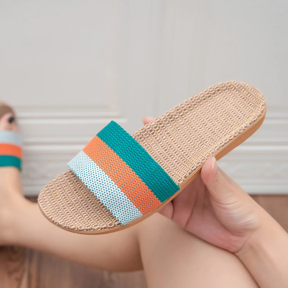 Summer Linen Women'S Slippers Flat Sandals Home in USA