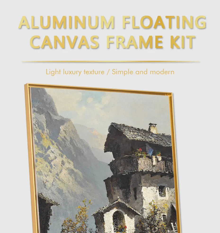 Canvas Floater Frame DIY Kit Metal Gold Large IN USA.