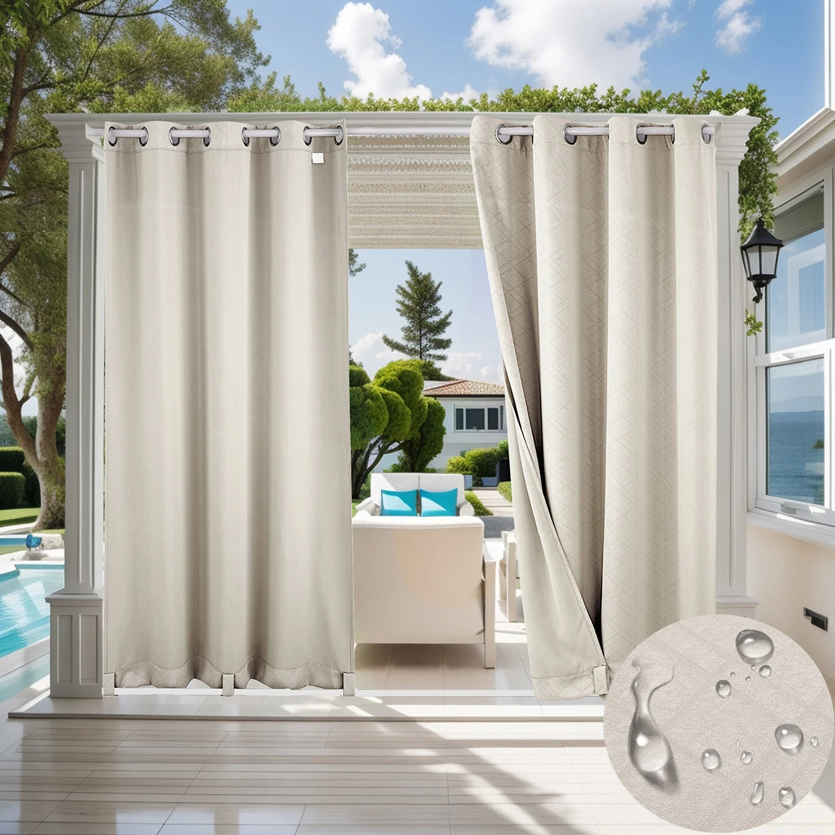 Blackout Curtains Outdoor Super Soft Thermal Insulation Curtains in USA