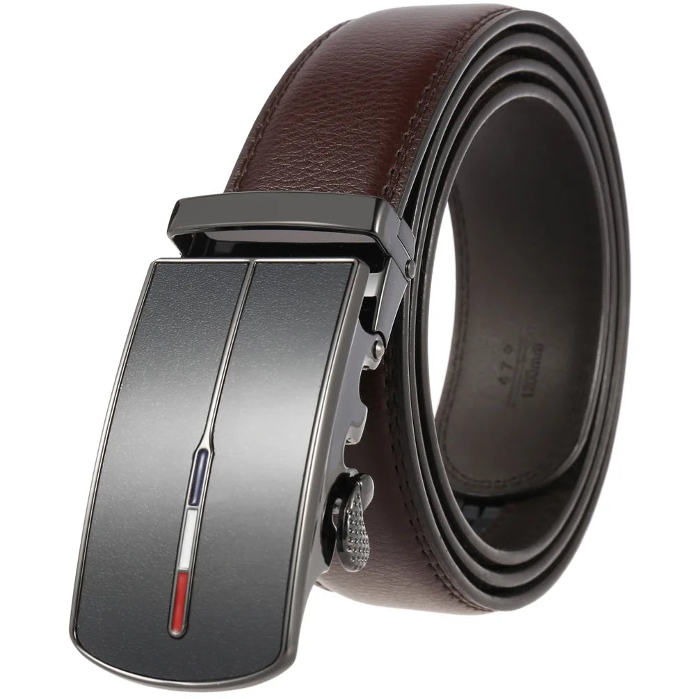 Men's Leather Belts Fashion Buckle Cowskin Male Belts in USA