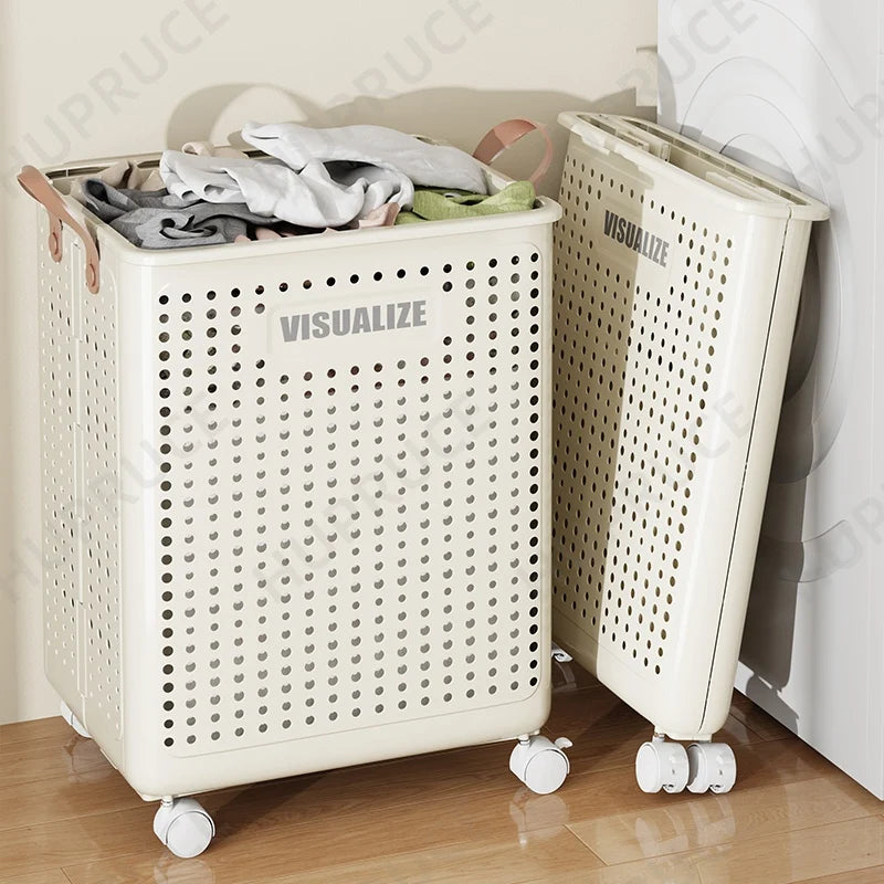 Foldable Laundry Basket hamper casters Washing Clothes in USA