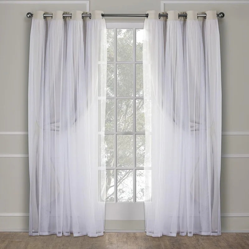 Layered Solid Room Darkening Blackout and Sheer Grommet in USA