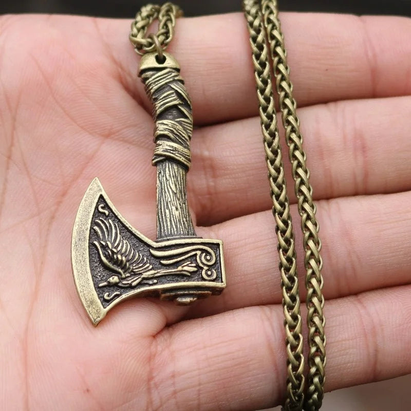 Prairie Wolf Double Sided Viking Tomahawk Pendant Necklace in USA