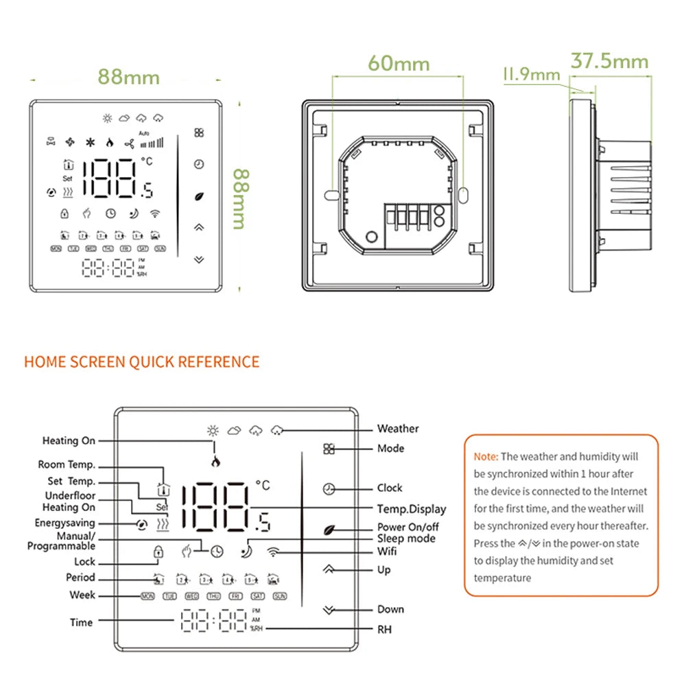 WiFi Smart Thermostat Temperature Controller Weekly IN USA.