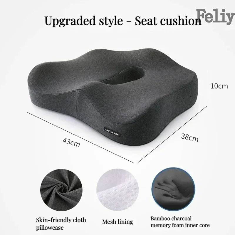 Memory Foam Office Chair Cushion Car Seat Support Waist