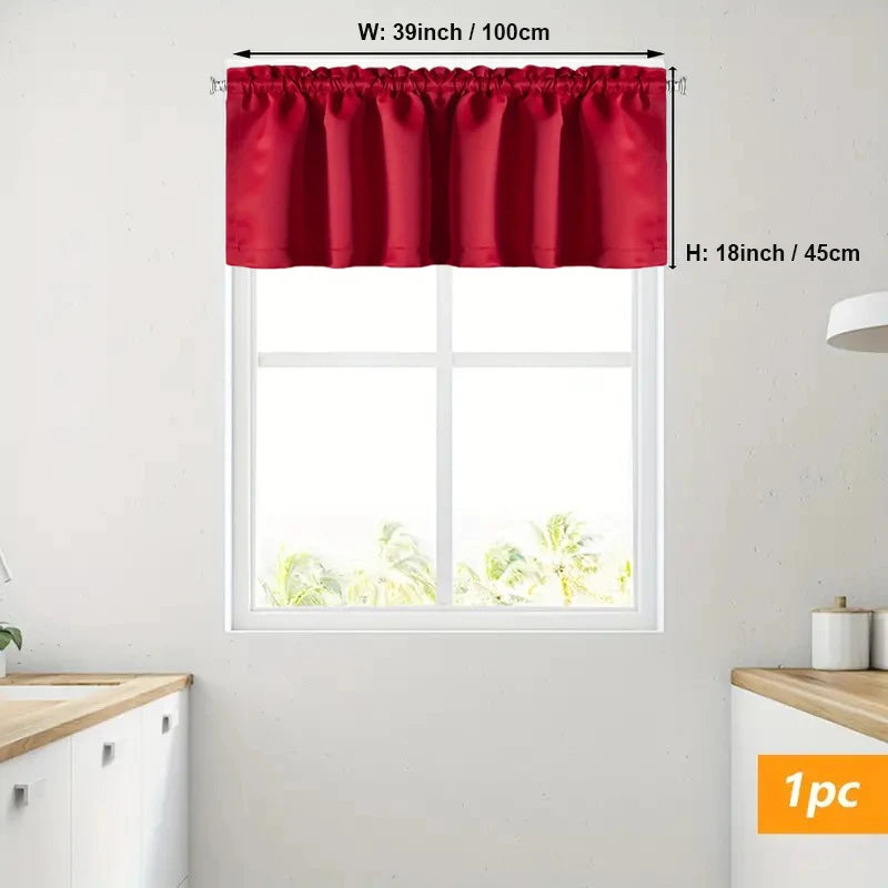 Stylish Solid Color Blackout Curtain Valance Blocks Light Enhances in USA