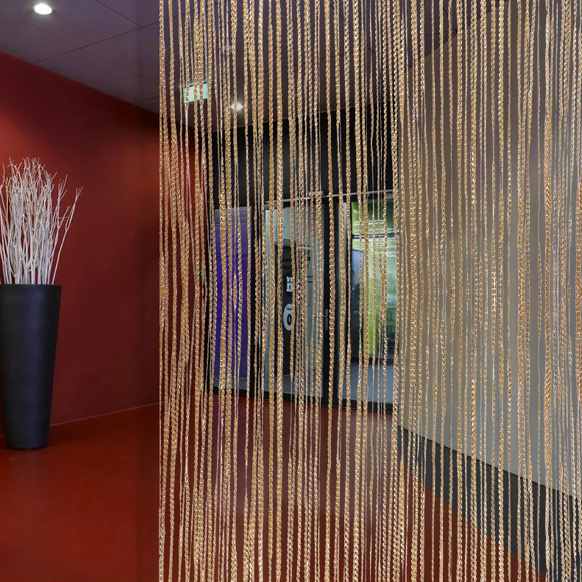 Glitter silver linear door curtain decorative fringe curtain IN USA.