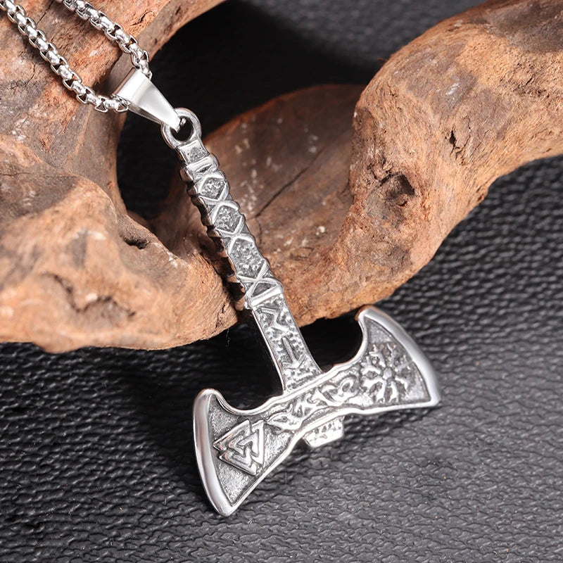 Stainless Steel Nordic Celtic Hammer Pendant Necklace in USA