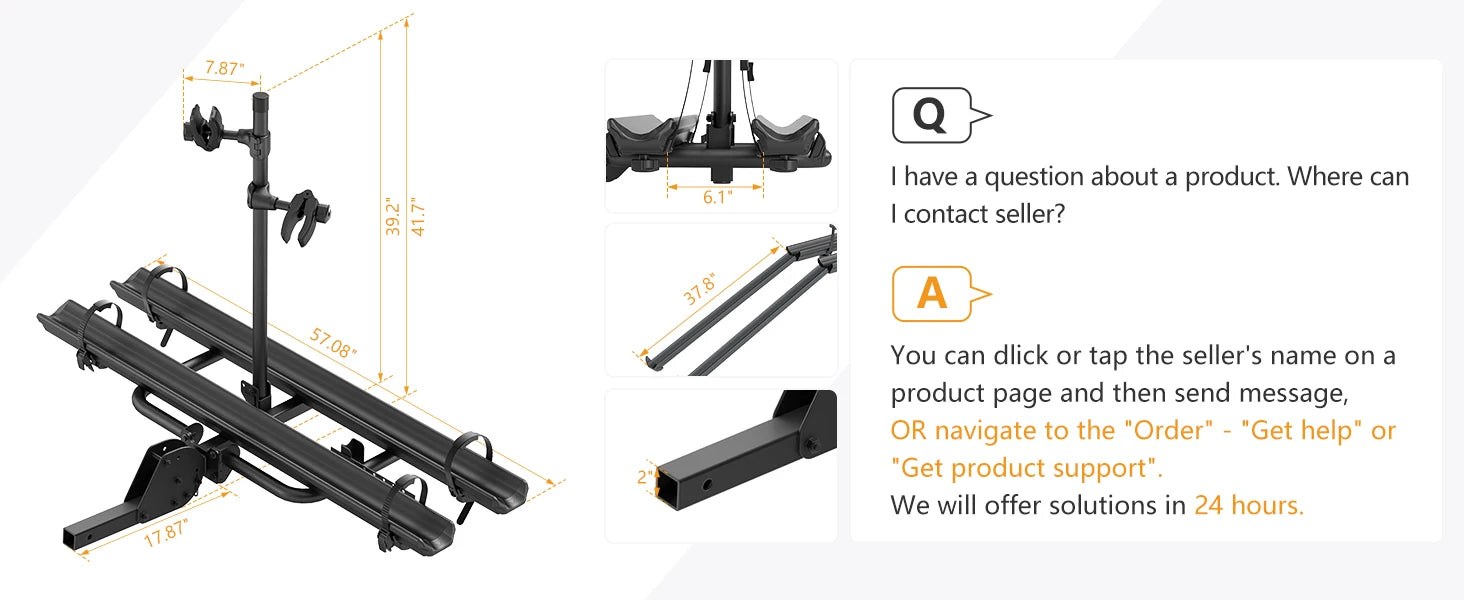 Rack Ramp Hitch Mounted Lockable Bike Racks in USA