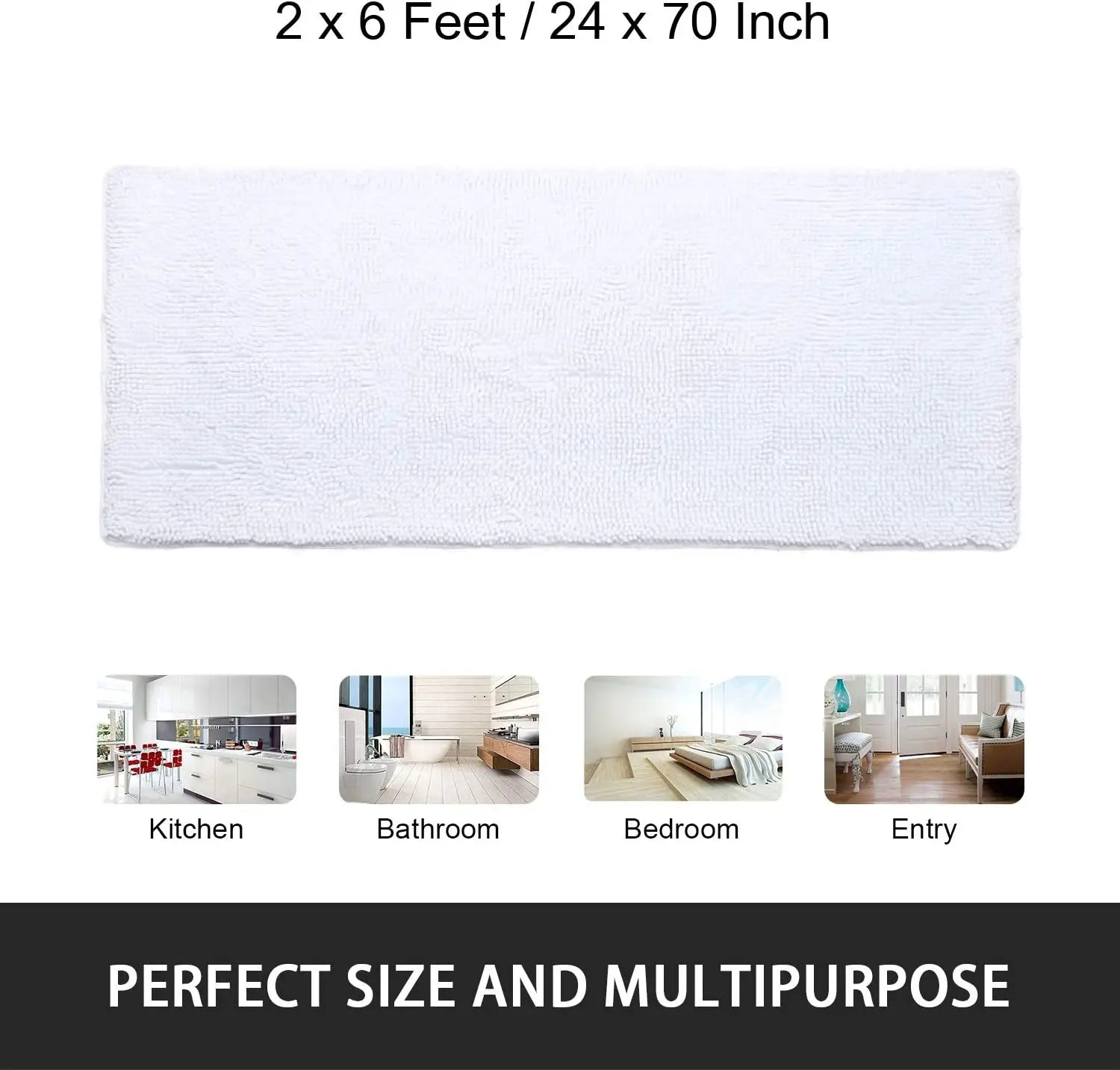 Non-slip super absorbent Bath mat Soft pile Foot mat Bathroom