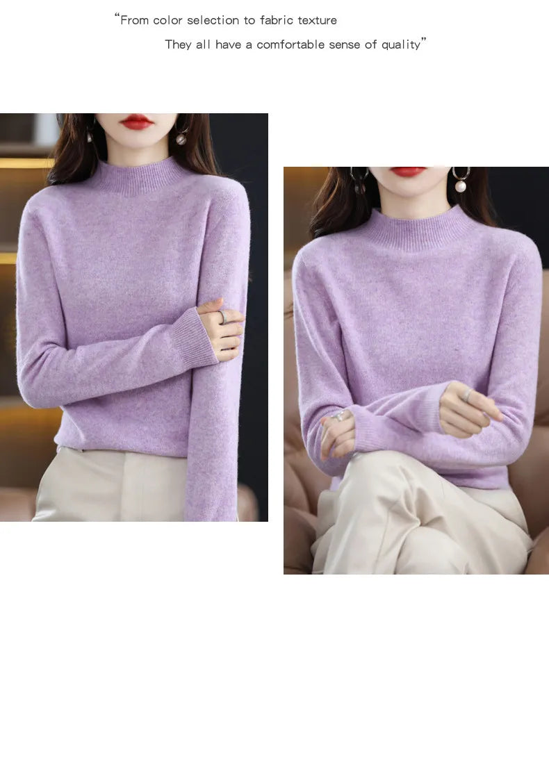 Pure Wool Half-neck Pullover In Autumn And Winter New Cashmere in USA