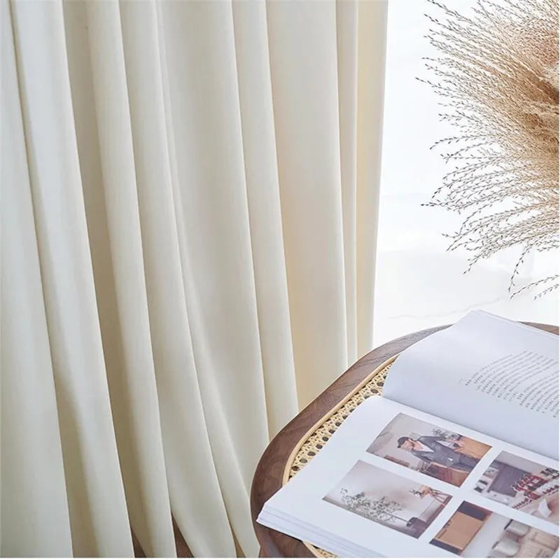 Luxury white Velvet blackout curtains living room bedroom in USA